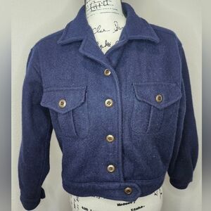 Erika & Co. Petites Wool Cropped Jacket Petite Medium
